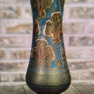 Elegant Blue and Gold Vase